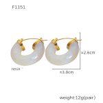 color: F1151-Galaxy White Resin Earrings
