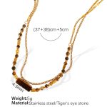 color: XL272 Tiger Eye Gold Necklace