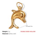 color: PJ264G Double-sided Hollow Gold Pendant