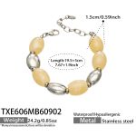 color: TXE606-Yellow Resin Steel Color Bracelet -19.5+5cm