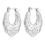 color: Pattern Hollow Earrings Steel Color MS-144