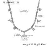 color: P826-Steel Color Necklace 41+5cm