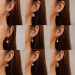 Pendant Earrings All-Match Stainless Steel round Earrings Plated 18K Women's Simple Earrings