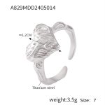 color: A829-Steel Color Ring / size: US 7