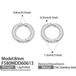 color: F580-Steel Color Earrings -Inner Diameter 8mm