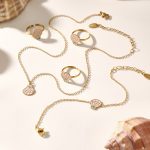Pink Oil Dripping Princess Dress Necklace Bracelet Anklet Ring Stainless Steel Children's Ornaments Cute Suit