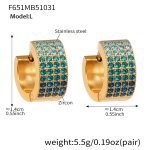color: F651-Blue Color Zircon Earrings -Large