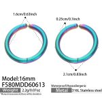 color: F580-Colorful Earrings -Inner Diameter 16mm