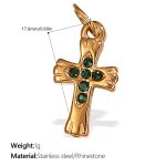 color: PJ519GNG Green Rhinestone Gold Pendant