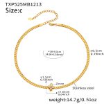 color: TXP525-C Style Gold Necklace 38+8.5cm