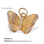 color: PJ556WEG White Rhinestone Gold Pendant