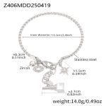 color: Z406-Steel Color DIY Multi-charm Bangle