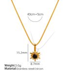 color: XL268 Black Zircon Gold Necklace