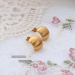 Simple Retro Fashionable Temperament C- Shaped Stainless Steel 18K Gold Plating Female Earrings Ear Studs Accessories