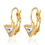 color: Triangle French Clasp Earrings 16 Gold