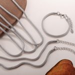 Minimalist Retro Exquisite Bracelet Necklace Stainless Steel Design Ornament Set