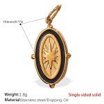 color: PJ488BKG Black Enamel Gold Pendant