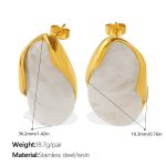 color: EH1362WEG White Resin Earrings