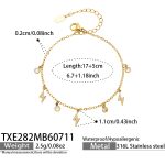color: TXE282-Lightning Zircon Gold Bracelet -17+5cm