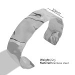color: SZ20 Steel Color Adjustable Open Bangle