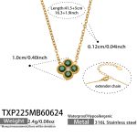 color: TXP225-Dark Green Color Zircon Gold Necklace -41.5+5cm