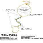 color: E034-Blue Color Zircon Bracelet -17+5cm