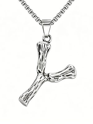 2026 New Accessories Personality Retro Alphabet Y Men's and Women's Stainless Steel Pendant Necklace