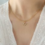 color: RP016-H Letter Gold Necklace 40+5cm