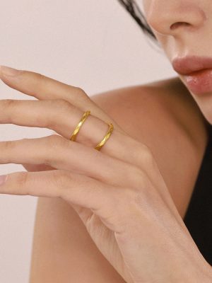 Exquisite Multi-Cut Diamond Plaid Simple Bracelet Ring Women's Simple Stainless Steel Simple Ring Commuter Twin Jewelry