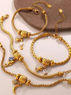 String Beads Snake Bone Bracelet High Quality Positioning Spacer Beads Simple Fixed for Women