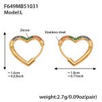 color: F649-Colorful Zircon Earrings -Large