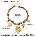 color: TXP421-4 Gold Necklace -38+5cm