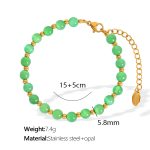 color: SL54 Green Cat's Eye Stone Gold Bracelet