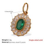 color: PJ495GNG Green Crystal Gold Pendant