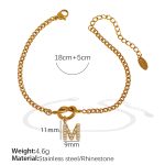 color: SL100 White Rhinestone M Gold Bracelet
