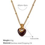 color: XL467BNG Brown Enamel Gold Necklace