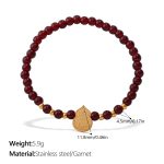 color: SL460RDG Garnet Bracelet