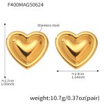 color: F400-Gold Big Heart Earrings