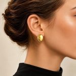 All-316 stainless steel gold oval ear clips, women’s versatile, OEM