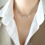 color: P547-Steel Color Necklace -37cm