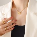color: P745-Gold Necklace -40+5cm