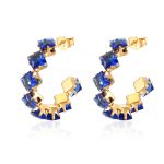 color: Claw Earrings Blue Rhinestone MS-498