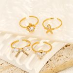 Light Luxury Electroplated Ring Female Elegant Graceful Stainless Steel Ring Advanced All-Match