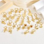 Elegant high-grade stainless steel earrings, mild luxury retro exaggerated earrings for women, designer gold stud earrings.