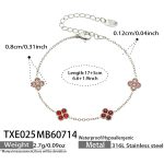 color: TXE025-Red Color Zircon Steel Color Bracelet -17+5cm