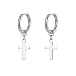 color: Hanging Cross Ear Cuff Steel Color MS-054