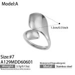 color: A129-Steel Color Ring -Size 7