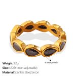 color: JZ173BKG6 Black Zircon Drop Ring