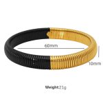 color: 10mm Width (Ring Size 60mm)SZ12 Gold-Black