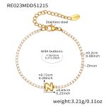 color: RE023-N Letter Gold Bracelet 16+5cm